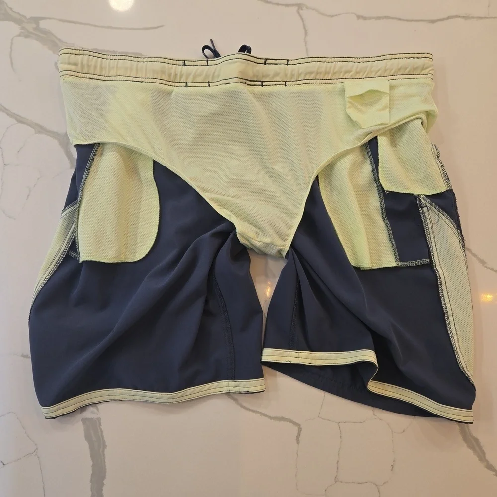 Nike Mens Drawstring Swim Trunks Blue Gray Green Size XL